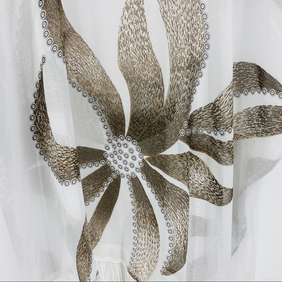 Cruise Club Floral Fringe pullover V-neck Coverup - Picture 13 of 15